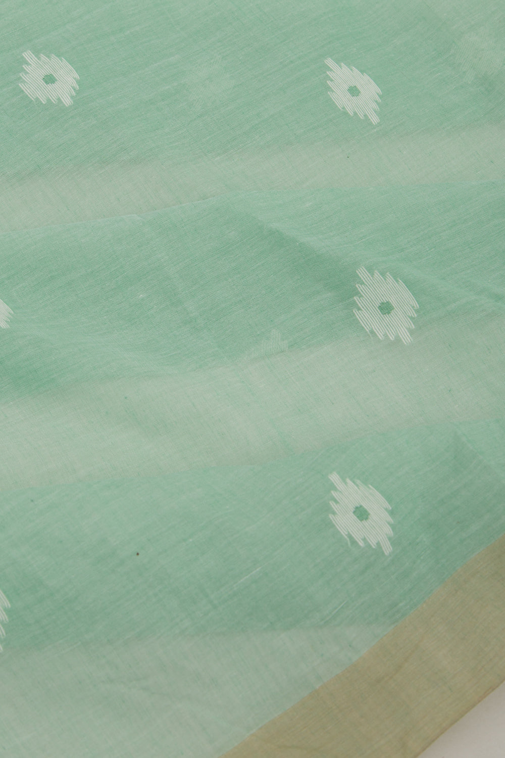 Phulia Cotton Butta Pastel Green Saree