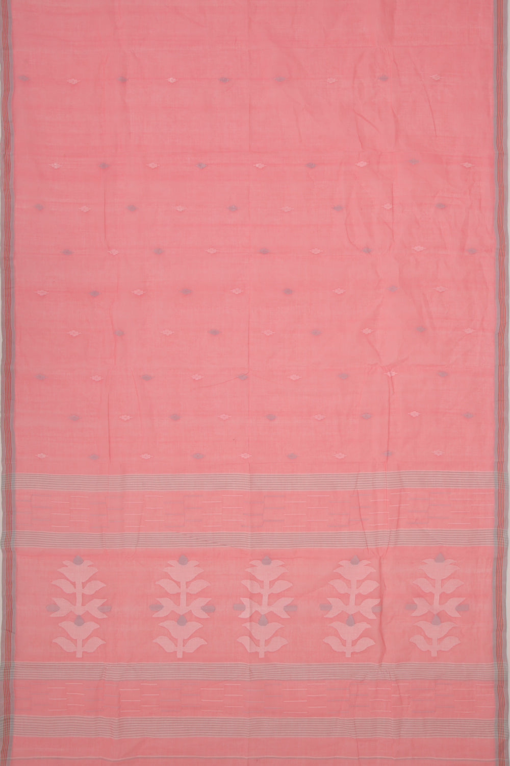 Handspun Cotton Butta Baby Pink Saree