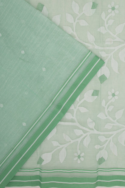 Phulia Cotton Butta Pastel Green Saree