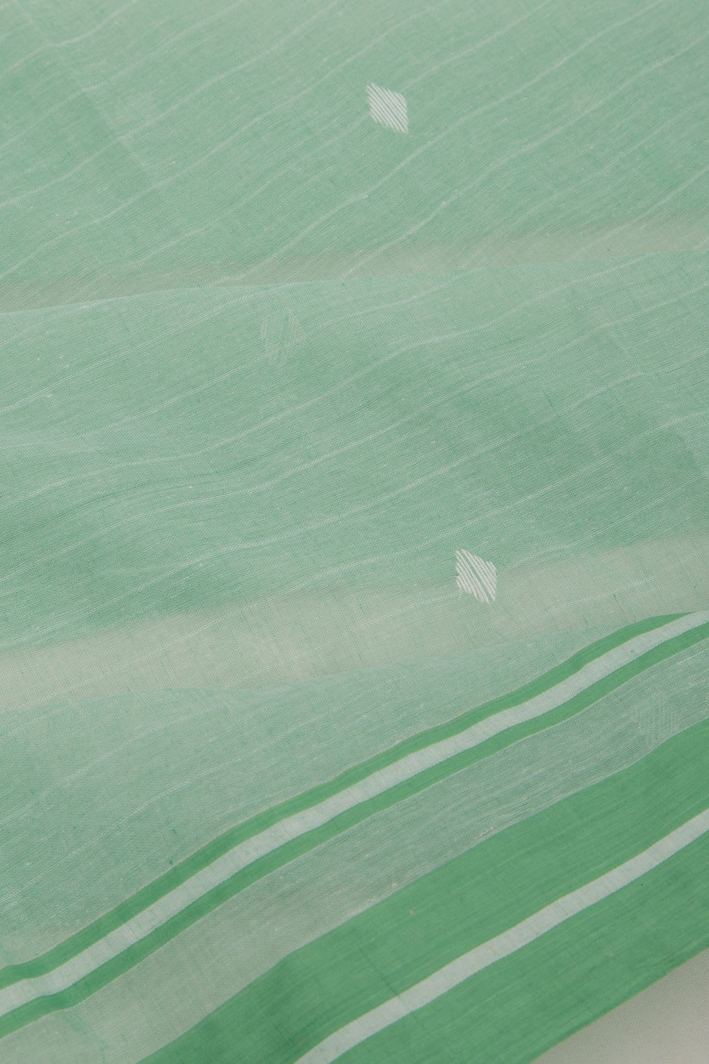 Phulia Cotton Butta Pastel Green Saree