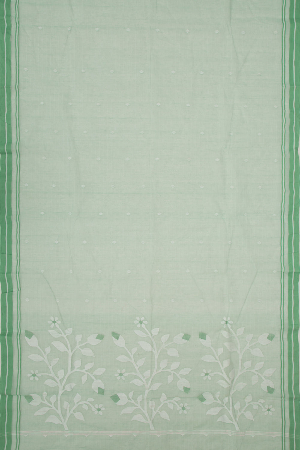 Phulia Cotton Butta Pastel Green Saree