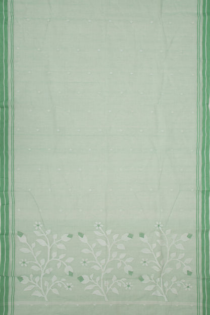 Phulia Cotton Butta Pastel Green Saree