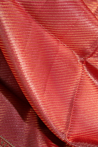 Kanchipuram Silk Brocade Red Saree