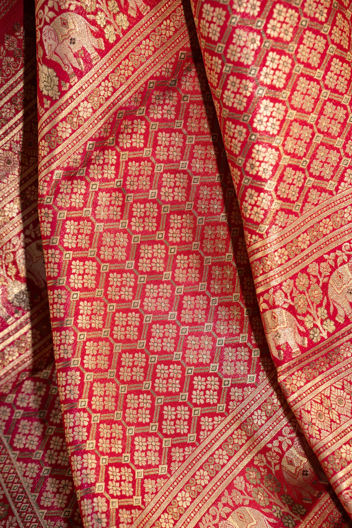 Kanchipuram Silk Brocade Red Saree