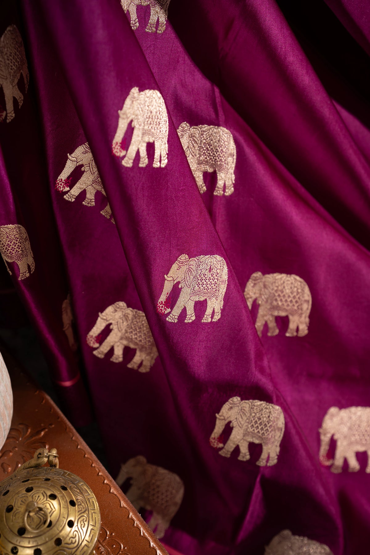 Banarasi Silk Butta Purple Saree