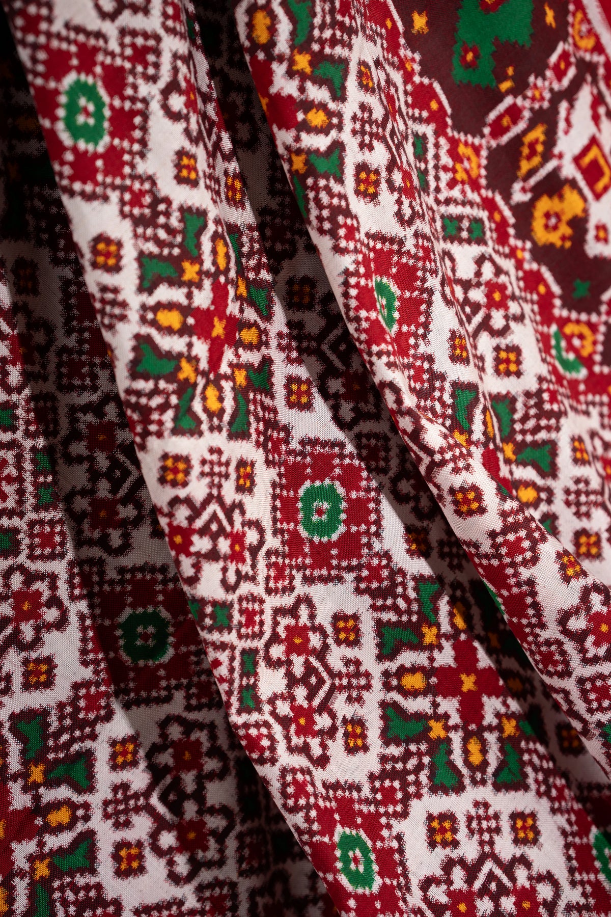 Patan Patola Silk Double Ikat White Saree