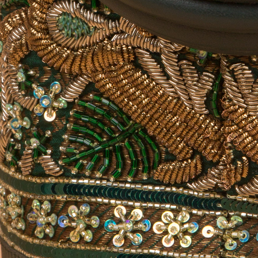 Zardosi Embroidery Green Potli Bag By Kankatala