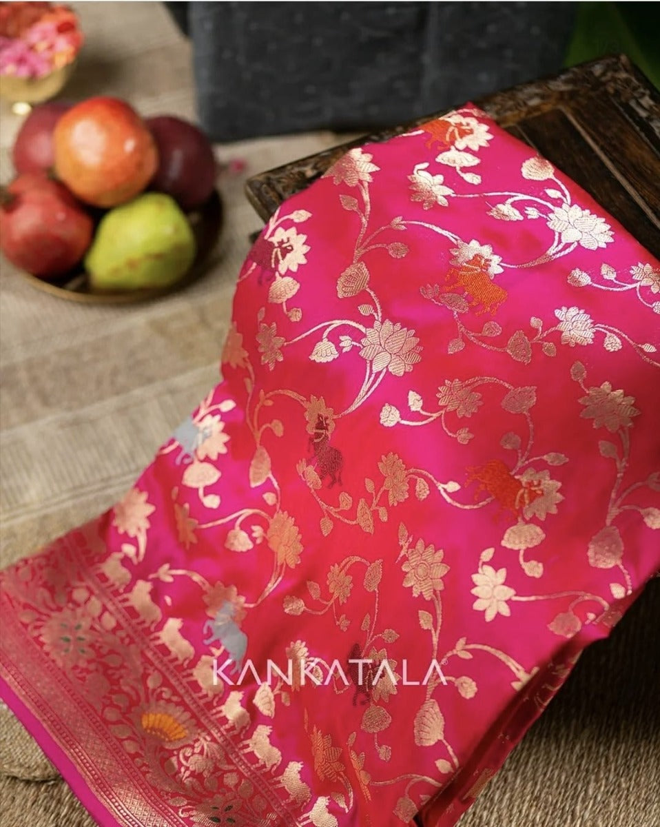 Banarasi pink saree