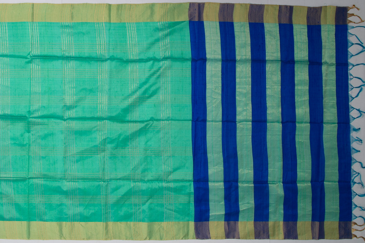 Coimbatore Silk Checks Green Sale Saree