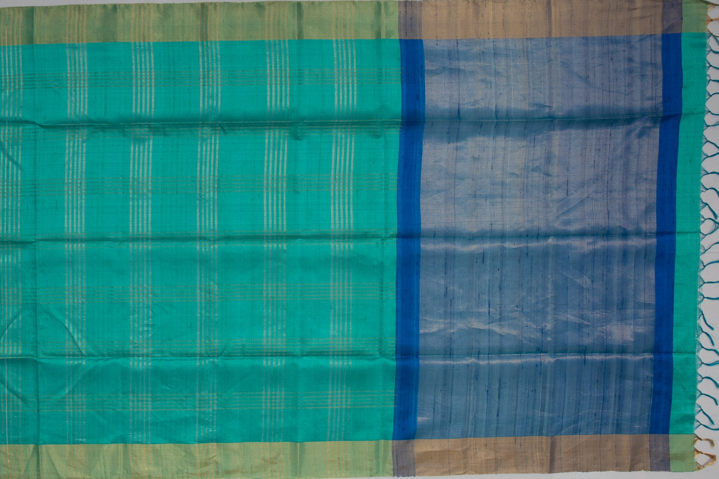 Coimbatore Silk Checks Blue Sale Saree