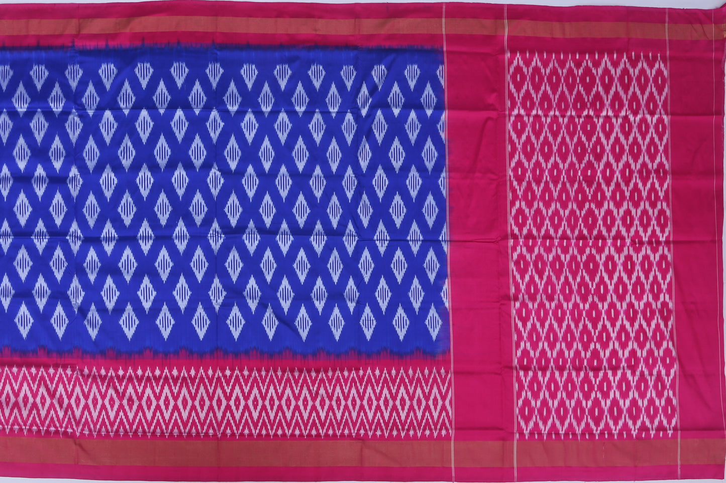 Ikat Silk Butta Blue Sale Saree