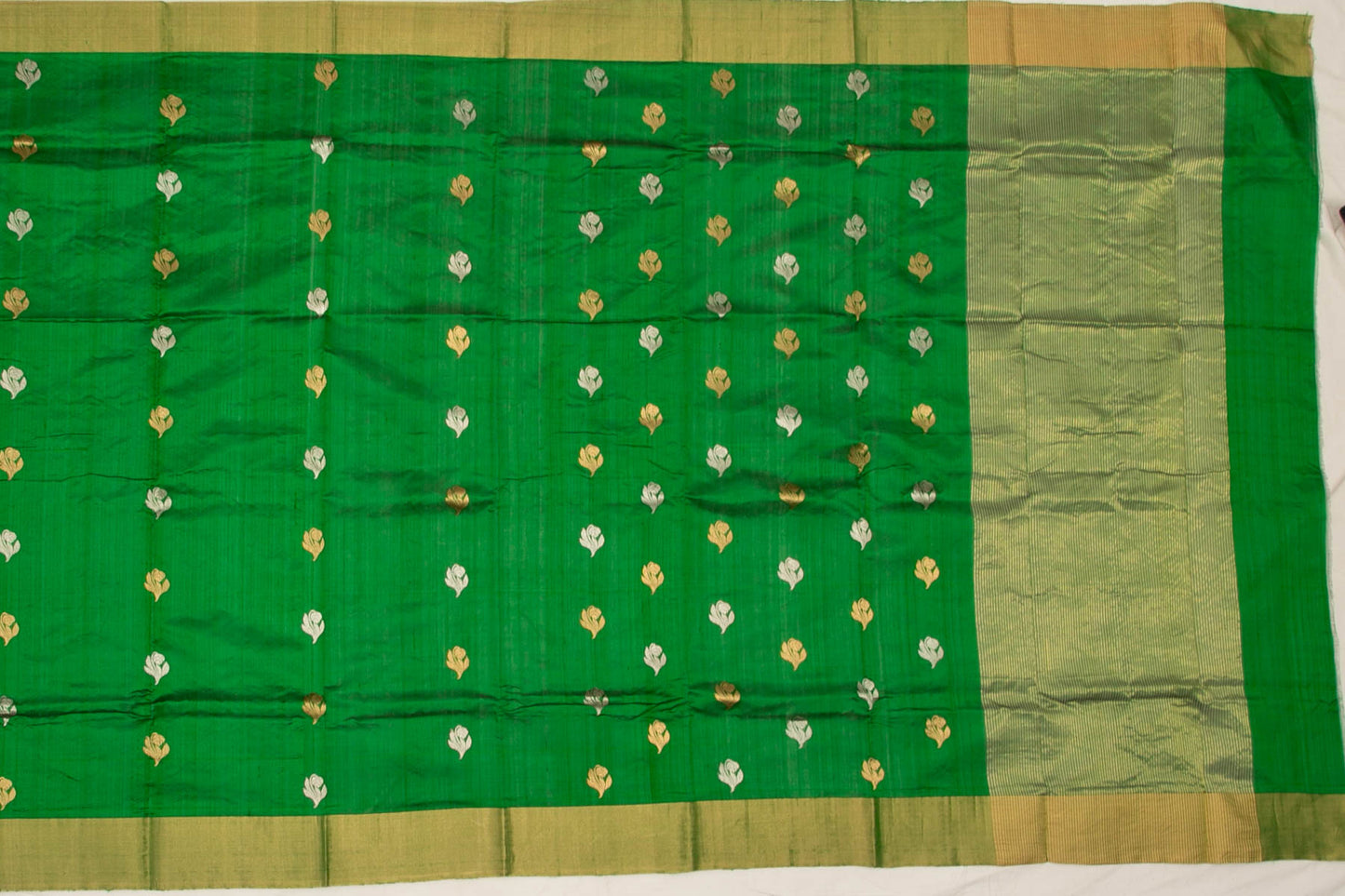 Chanderi Silk Butta Green Sale Saree