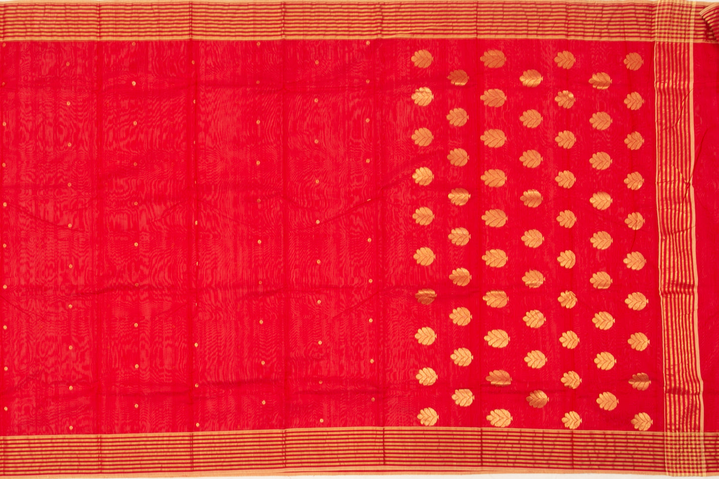 Chanderi Cotton Butta Red Sale Saree