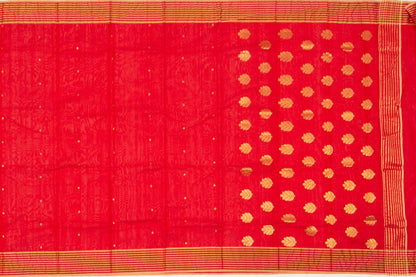 Chanderi Cotton Butta Red Sale Saree