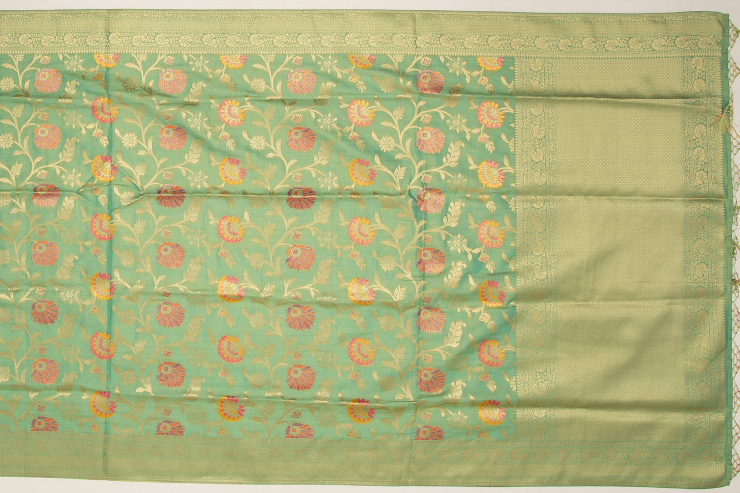 Banarasi Art Silk Tissue Green Sale Saree