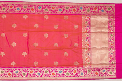 Banarasi Silk Butta Pink Sale Saree