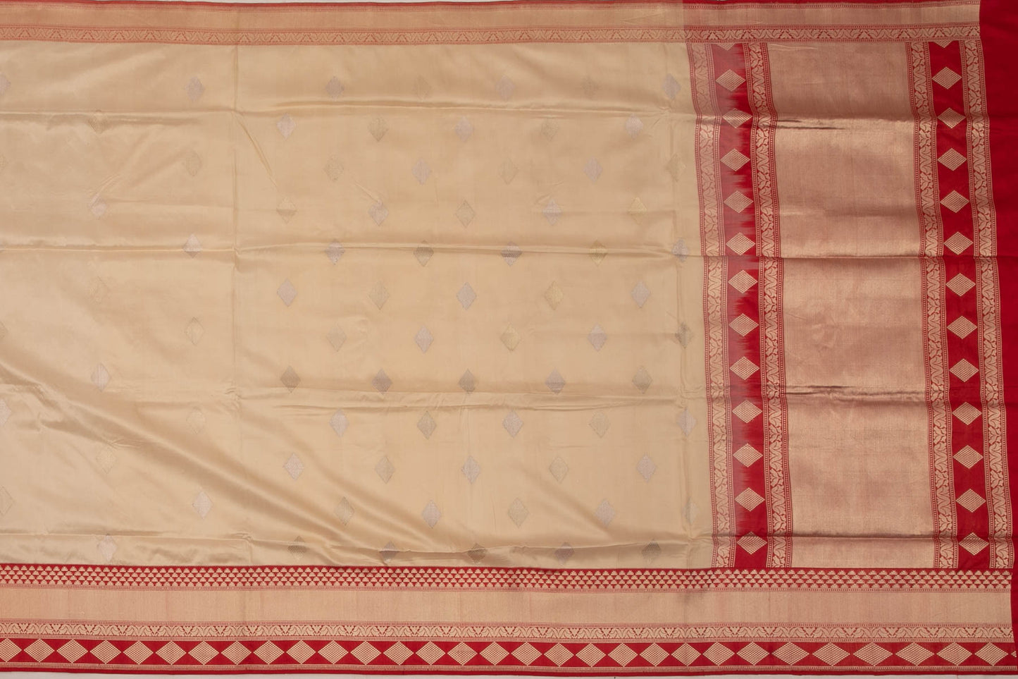 Banarasi Silk Butta Cream Sale Saree