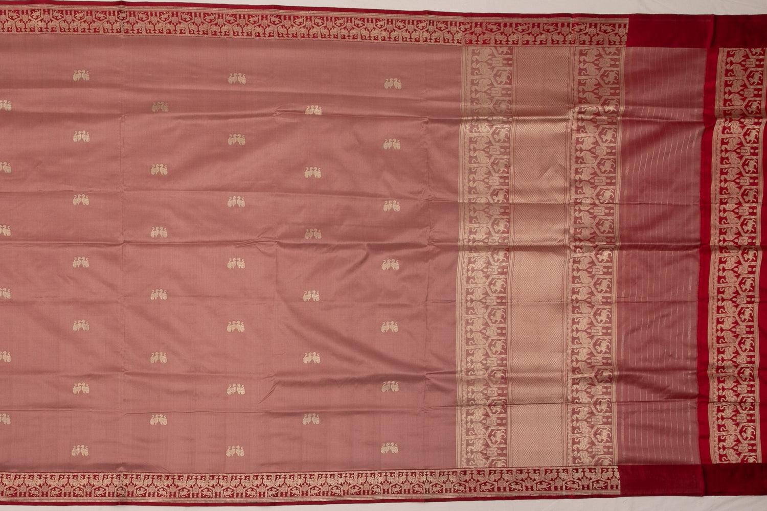 Banarasi Silk Butta Peach Sale Saree