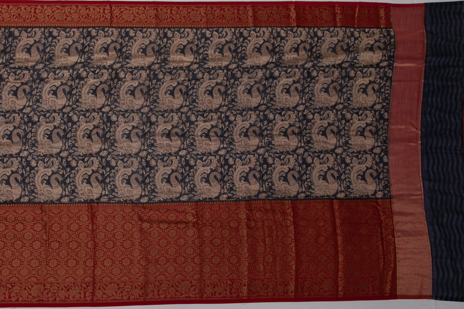 Chanderi Silk Printed Blue Sale Saree