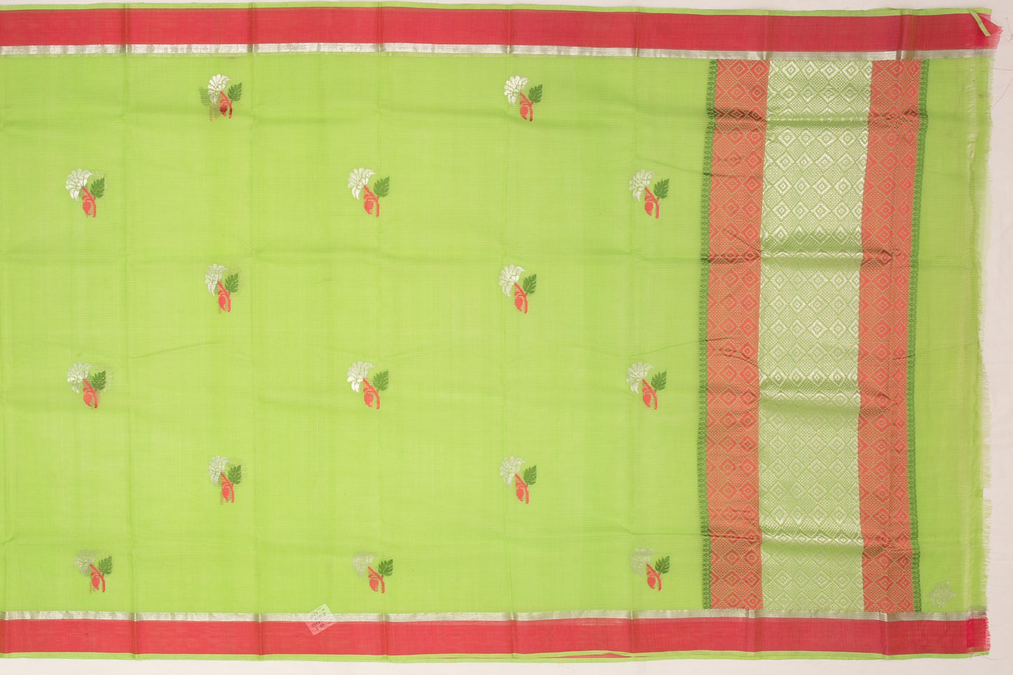 Kota Cotton Butta Green Sale Saree