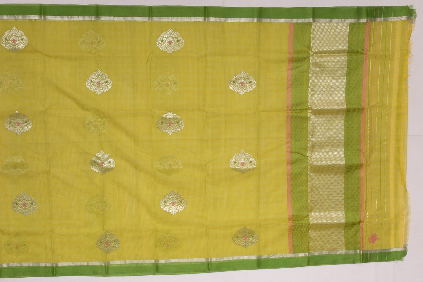 Kota Cotton Butta Green Sale Saree