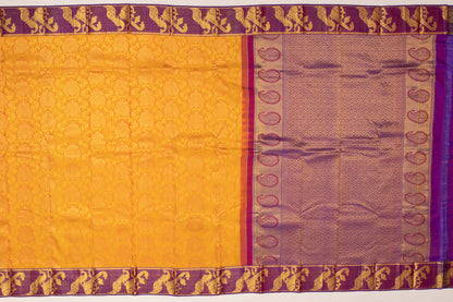 Dharmavaram Silk Brocade Yellow Sale Saree