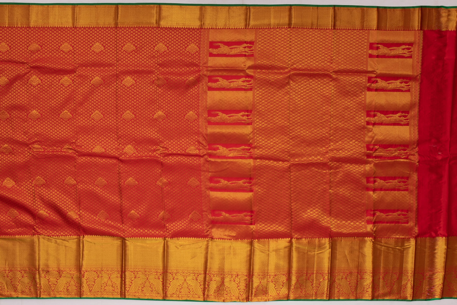 Dharmavaram Silk Brocade Red Sale Saree