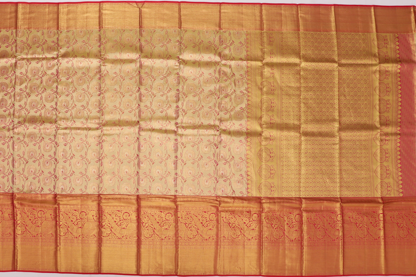 Kanchi Silk Brocade Gold Sale Saree