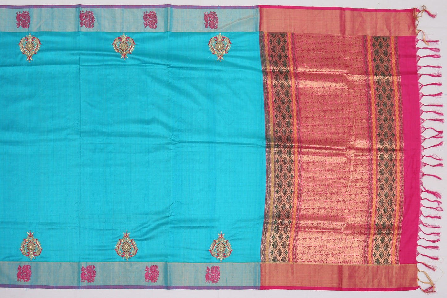 Bangalore Silk Butta Blue Sale Saree