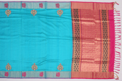 Bangalore Silk Butta Blue Sale Saree