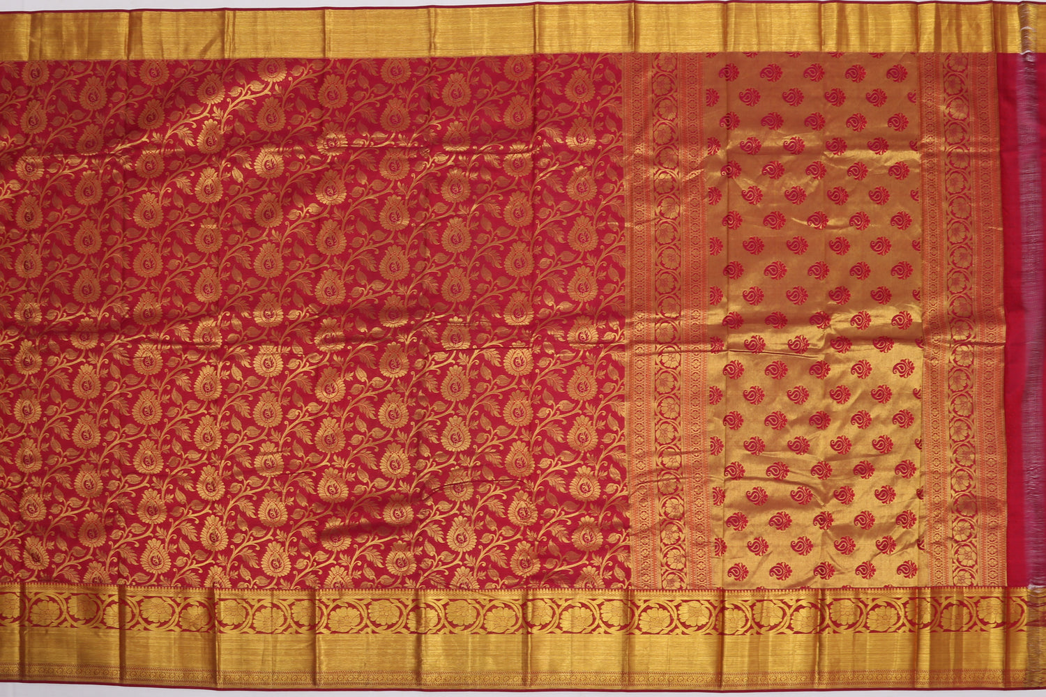 Kanchi Silk Brocade Maroon Sale Saree