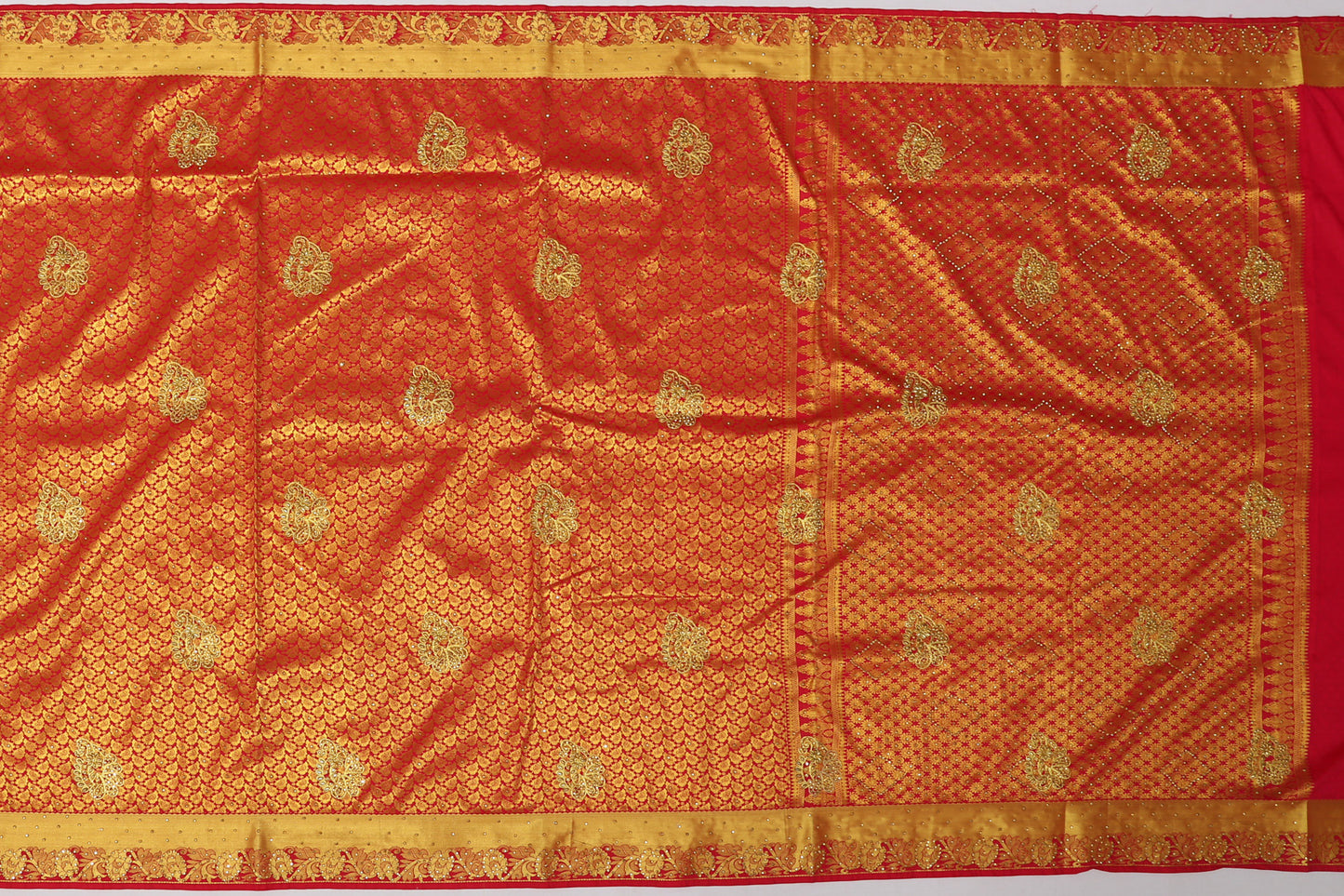 Bangalore Art Silk Embroidery Red Sale Saree