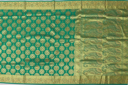 Bangalore Silk Embroidery Green Sale Saree