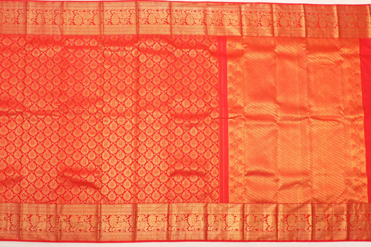 Kanchi Silk Brocade Red Sale Saree