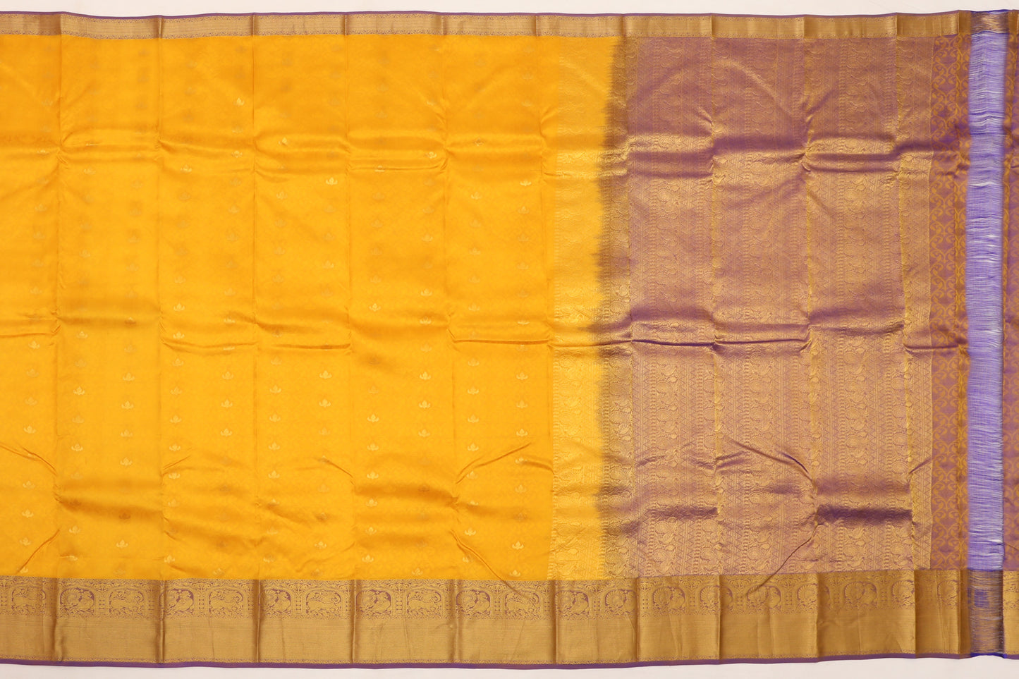 Bangalore Silk Butta Yellow Sale Saree