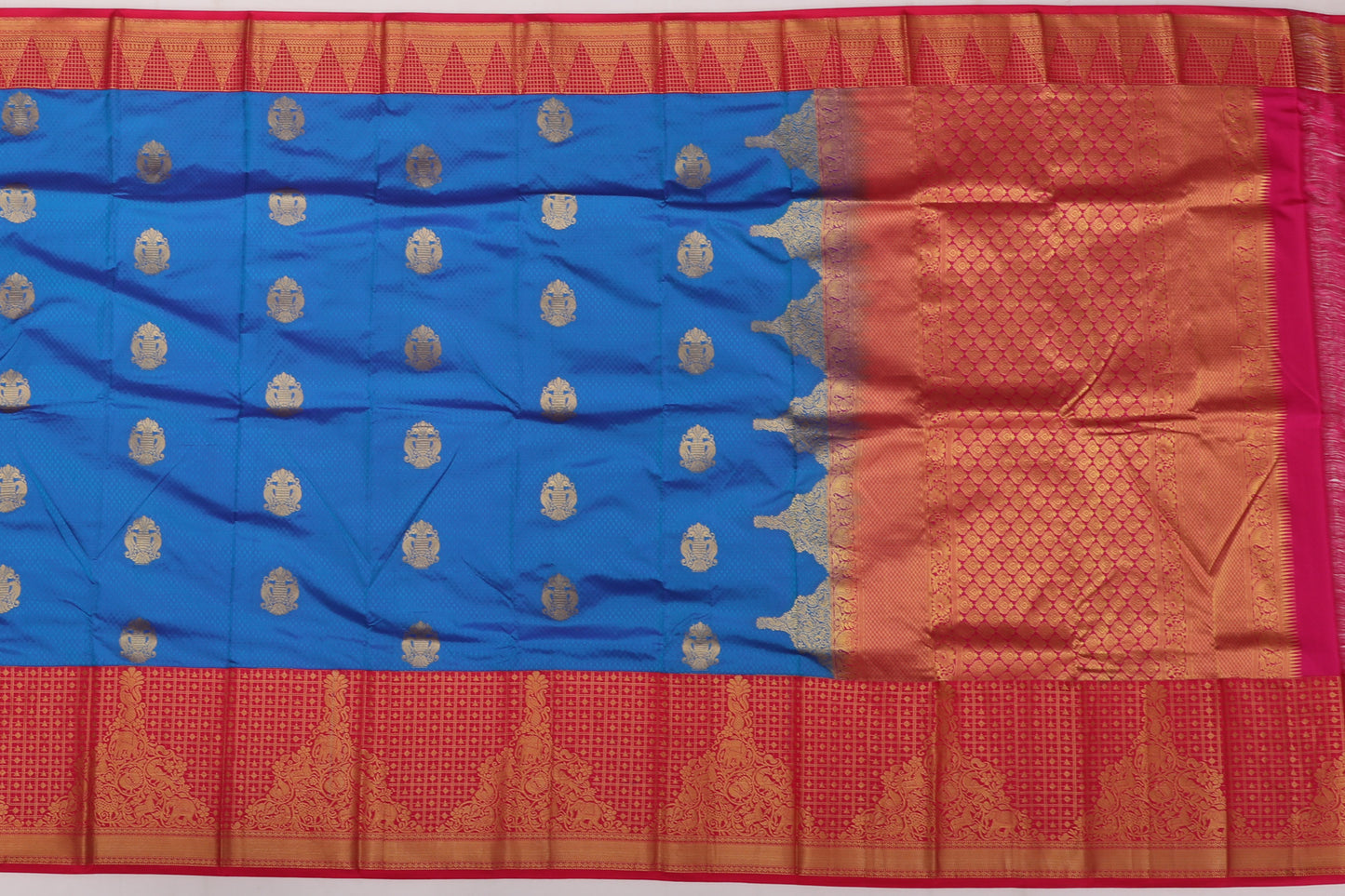 Bangalore Silk Butta Blue Sale Saree