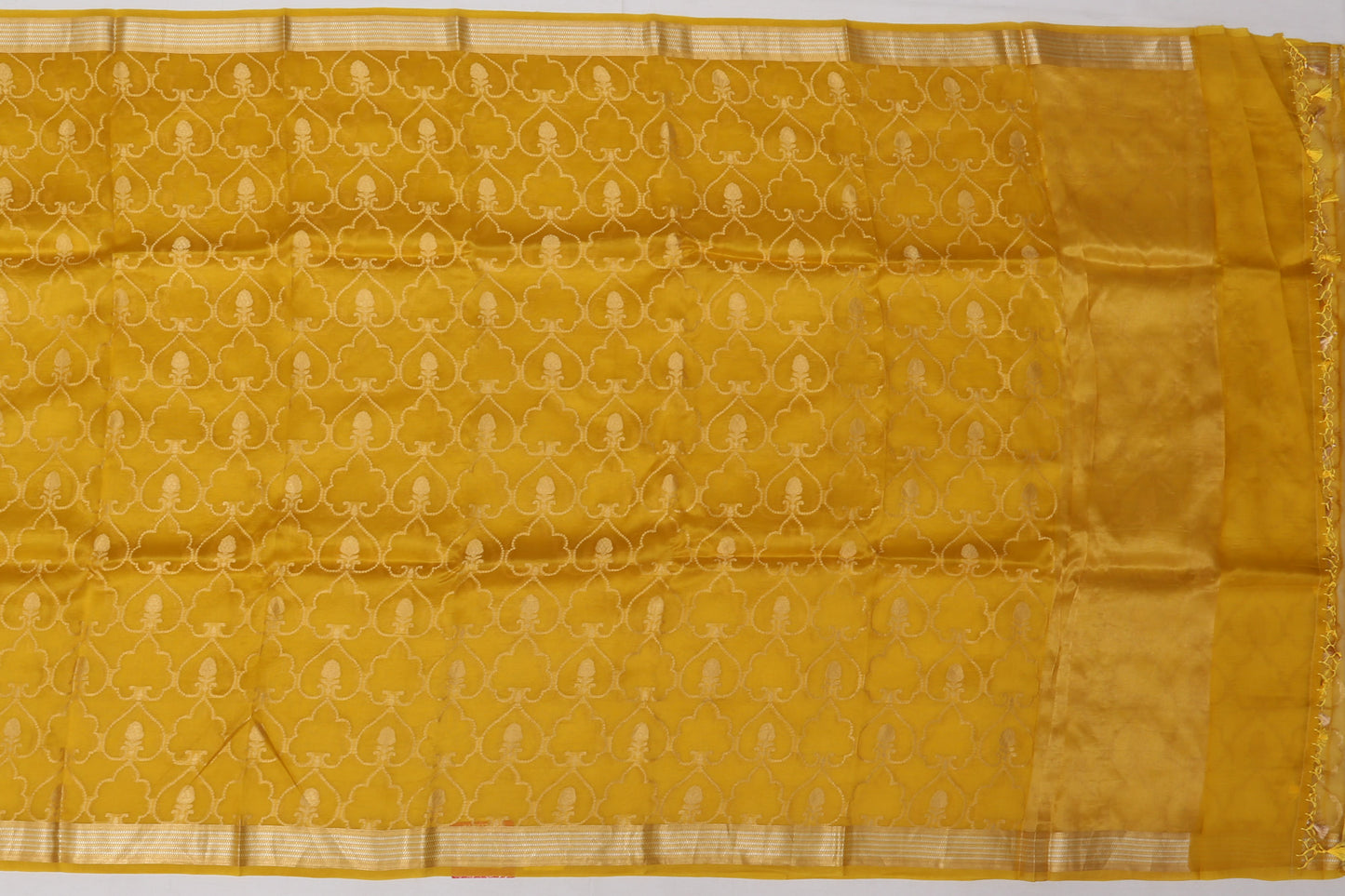 Banarasi Georgette Jaal Yellow Sale Saree