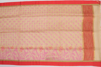 Organza Silk Jaal Cream Sale Saree