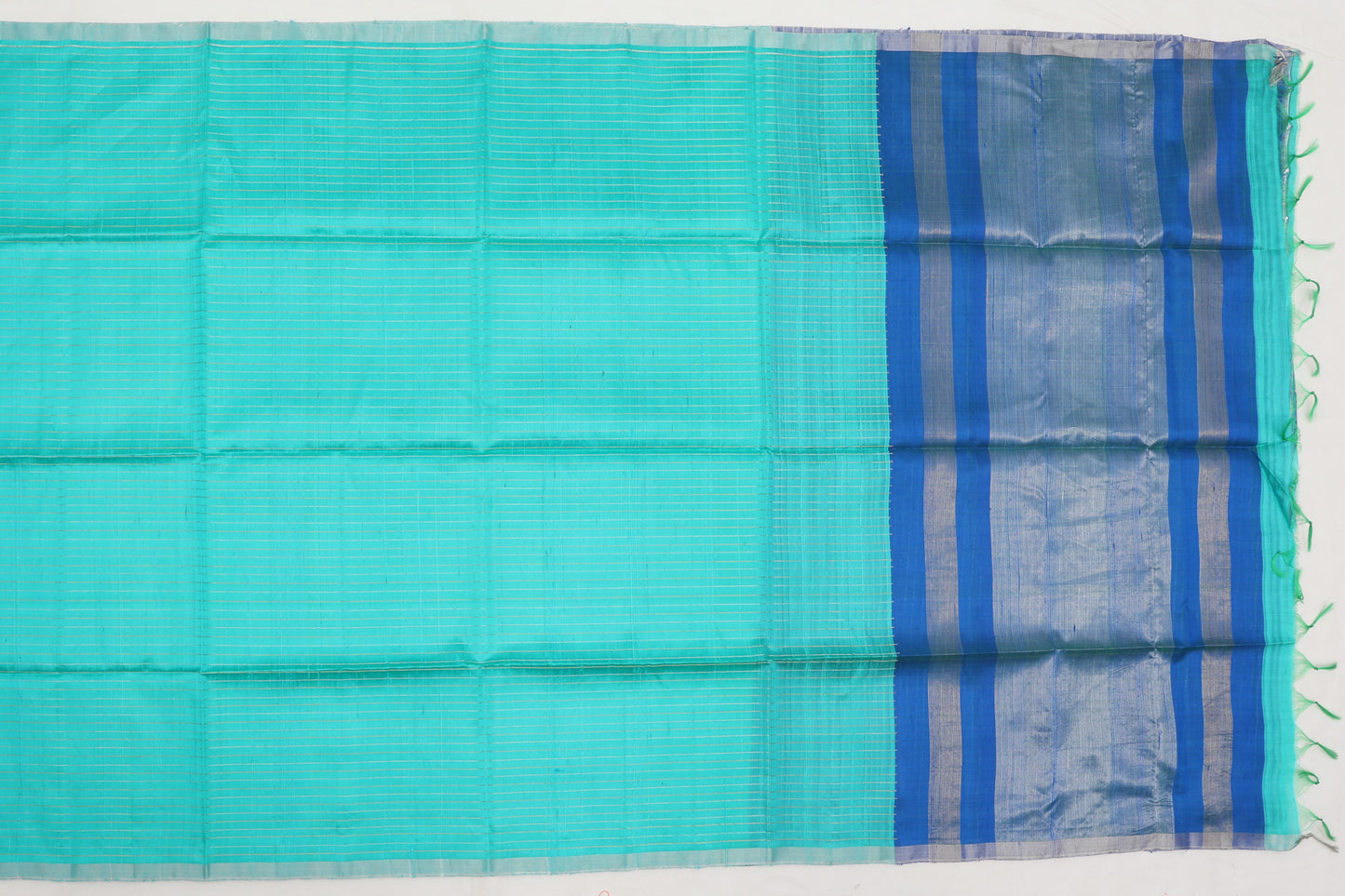 Coimbatore Silk Checks Green Sale Saree