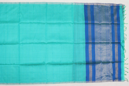 Coimbatore Silk Checks Green Sale Saree