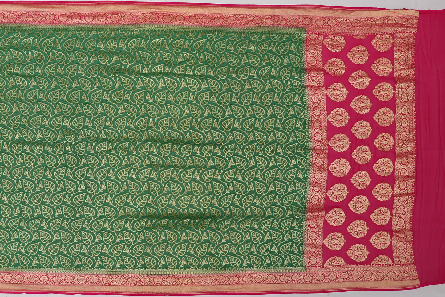 Banarasi Georgette Jaal Green Sale Saree