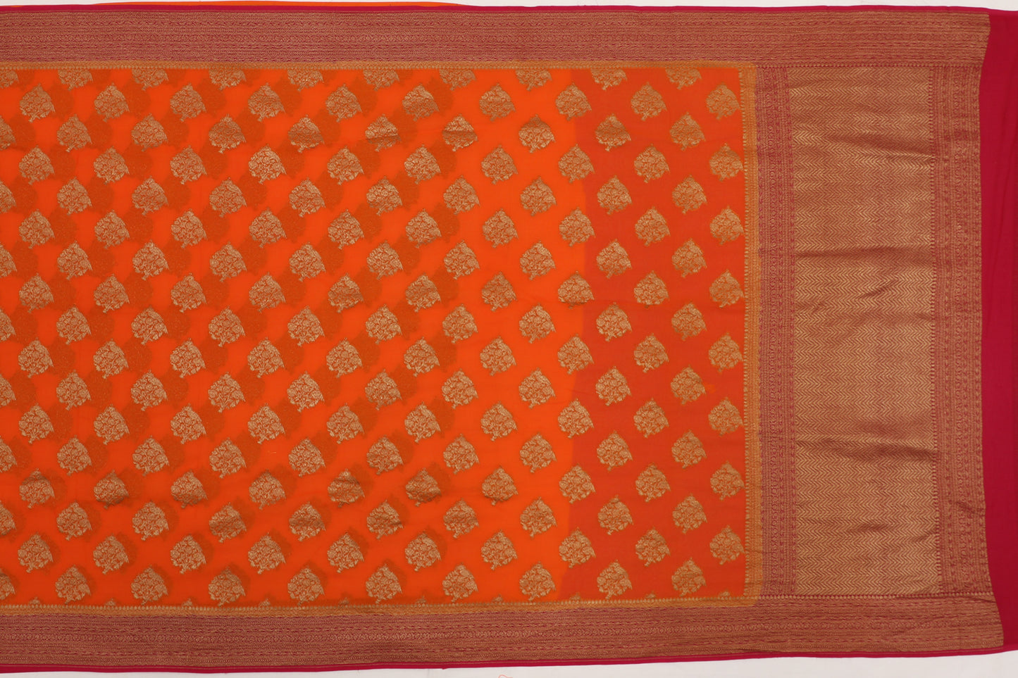 Banarasi Georgette Butta Orange Sale Saree