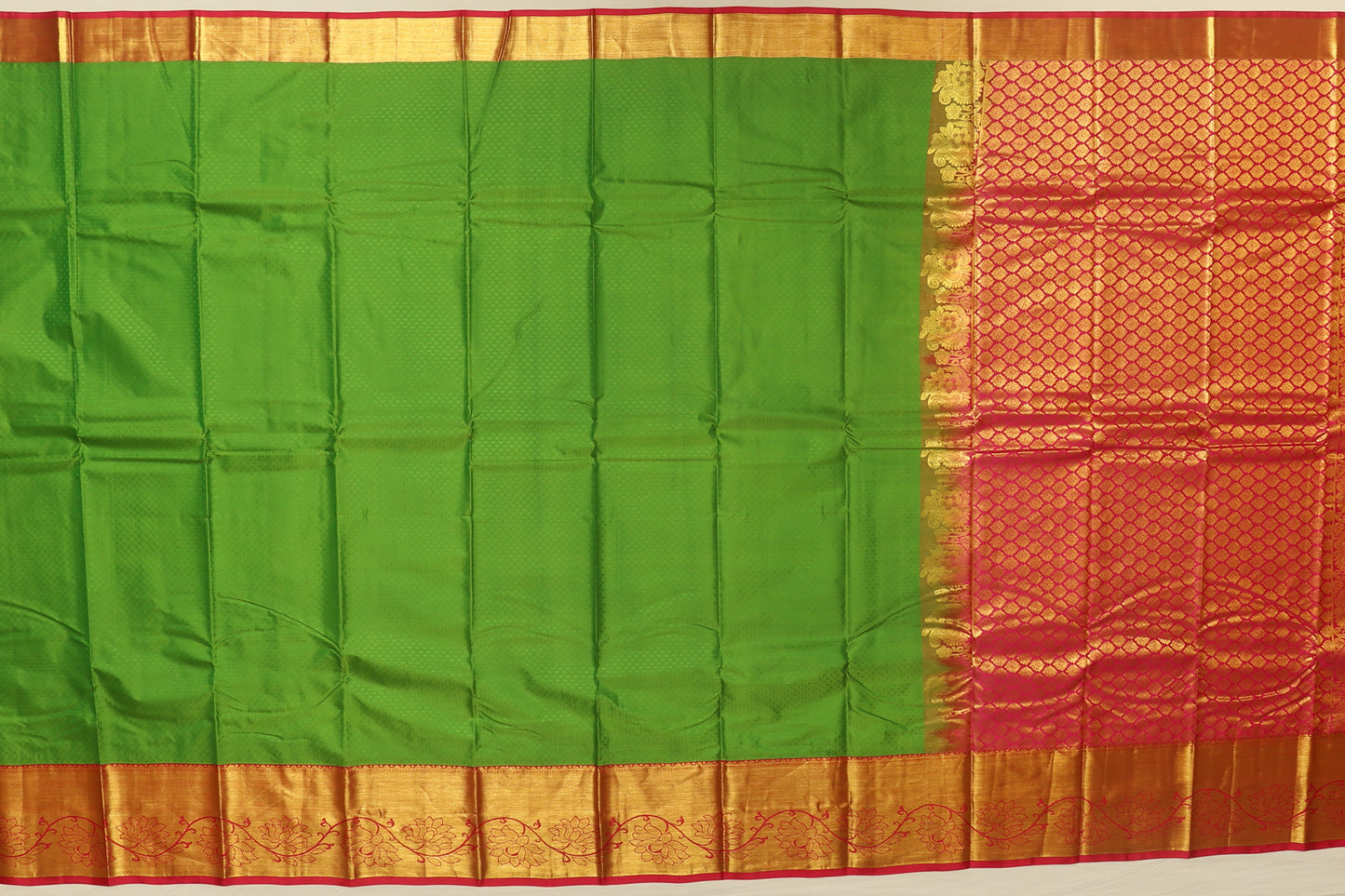 Dharmavaram Silk Plain Green Sale Saree