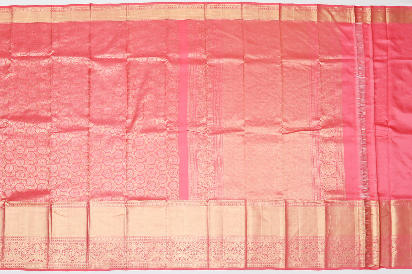 Kanchi Silk Brocade Pink Sale Saree