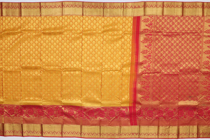 Dharmavaram Silk Brocade Yellow Sale Saree