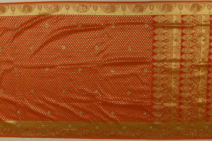 Banarasi Art Silk Embroidery Orange Sale Saree