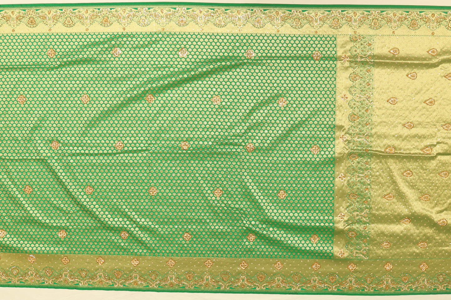 Banarasi Art Silk Embroidery Green Sale Saree