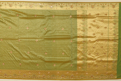 Banarasi Art Silk Embroidery Green Sale Saree