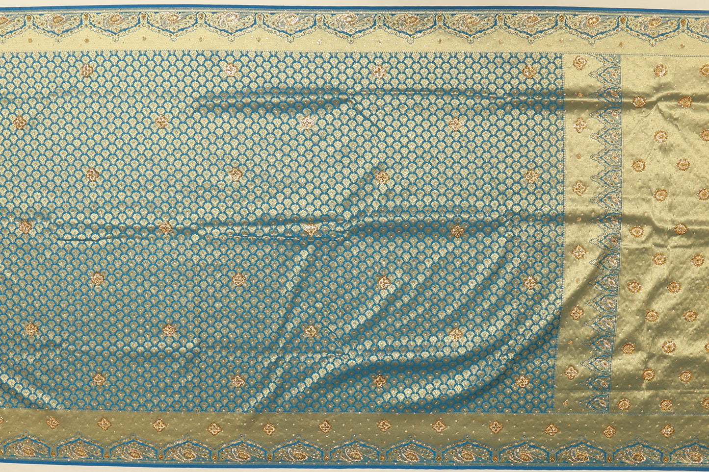 Banarasi Art Silk Embroidery Blue Sale Saree