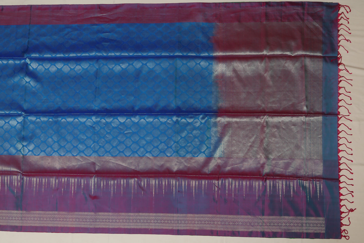 Coimbatore Silk Half-n-Half Blue Sale Saree